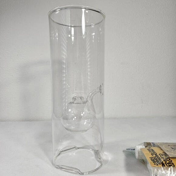 Vintage 1996 Stoneglow 11.5" Clear Glass Oil Lamp Kit Flame Illumination - Picture 7 of 11